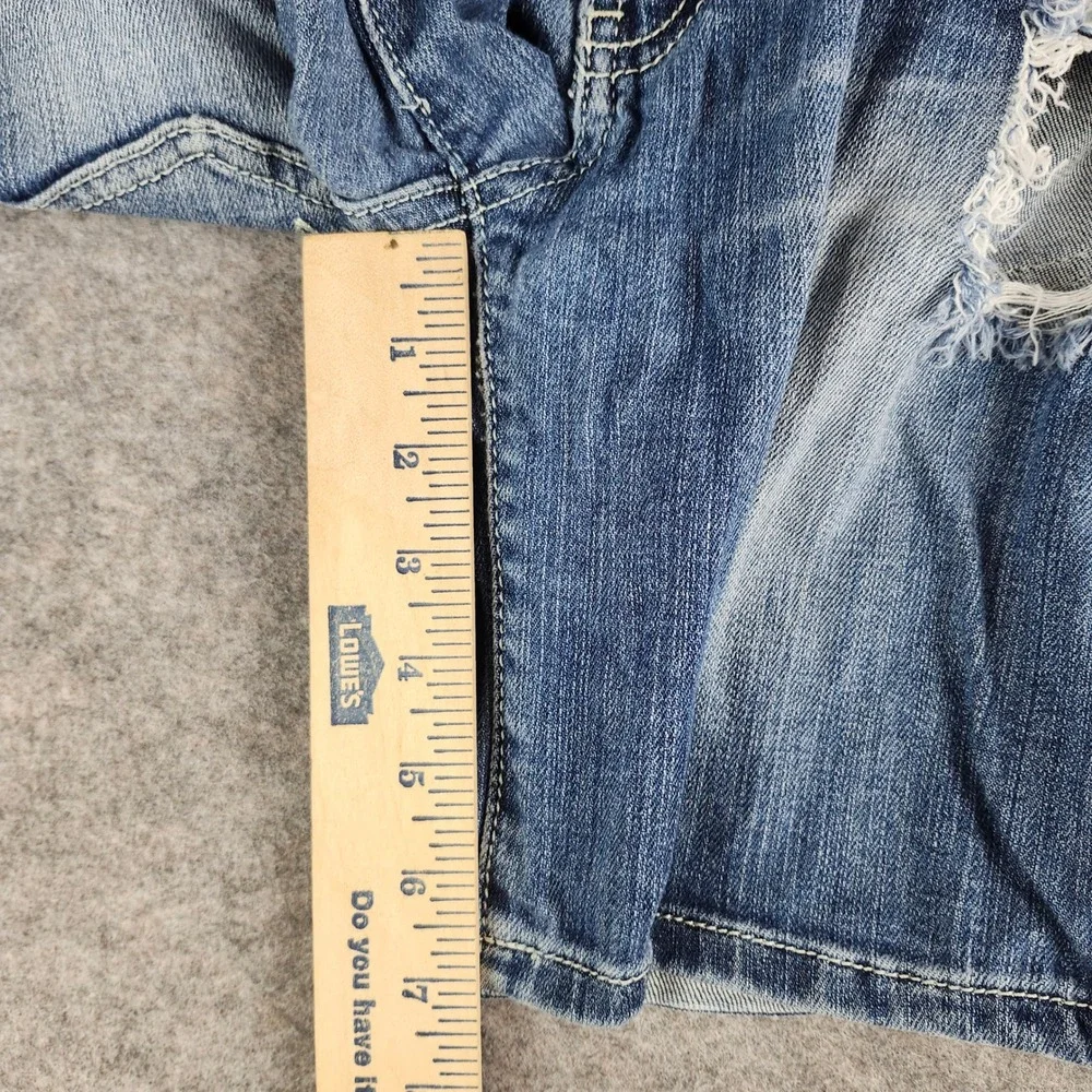 Machine Nouvelle Mode Denim Shorts Womens 30 Blue Distressed Ripped Bermuda 7 in